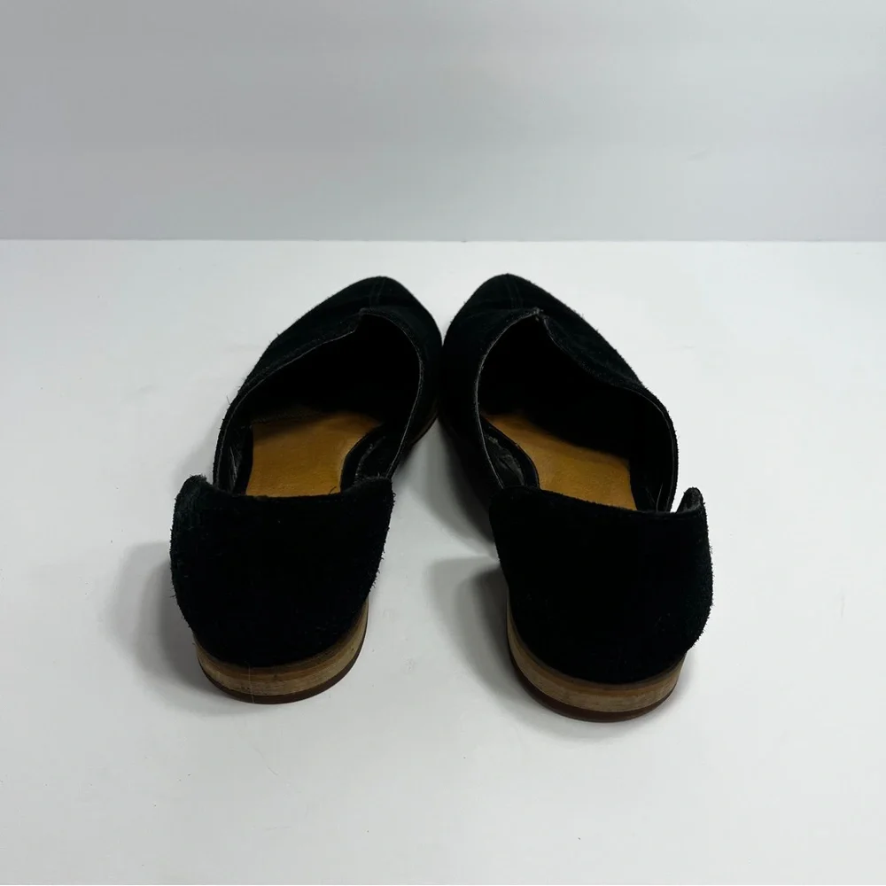 Frye And Co Fenn D'Orsay Black Suede Flats SZ 8